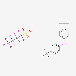 Chemical structure of Bis(4-tert-butylphenyl)iodonium perfluoro-1-butanesulfonate