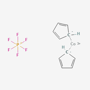 Chemical structure of Bis(cyclopentadienyl)cobalt(III) hexafluorophosphate