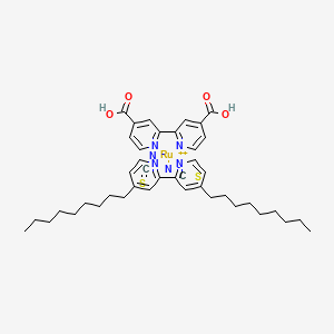 Chemical structure of Bis(isothiocyanato)(2,2'-bipyridyl-4,4'-dicarboxylato)(4,4'-dinonyl-2,2'-bipyridyl)ruthenium(II)