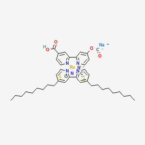 Chemical structure of Bis(isothiocyanato)(2,2'-bipyridyl-4,4'-dicarboxylato)(4,4'-dinonyl-2,2'-bipyridyl)ruthenium(II) sodium salt