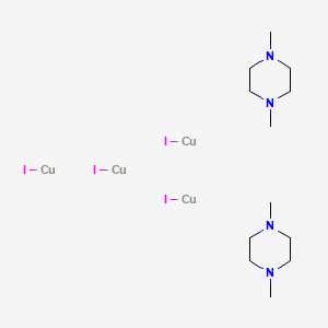 Chemical structure of Bis(N,N'-dimethylpiperazine)tetra[copper(I)iodide]