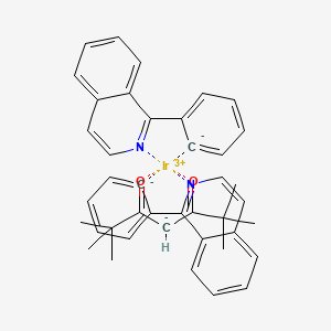 Chemical structure of Bis(phenylisoquinoline)(2,2,6,6-tetramethylheptane-3,5-dionate)iridium(III)