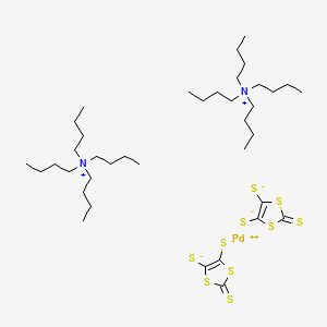 Chemical structure of Bis(tetrabutylammonium) bis(1,3-dithiole-2-thione-4,5-dithiolato)palladium(II)