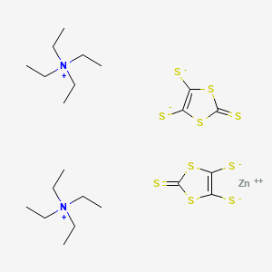 Chemical structure of Bis(tetraethylammonium) bis(2-thioxo-1,3-dithiole-4,5-dithiolato)zincate, 97%