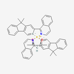 Chemical structure of Bis[2-(1-isoquinolinyl-κN)-9,9-dimethyl-9H-fluoren-3-yl-κC](2,4-pentanedionato-κO2,κO4)iridium