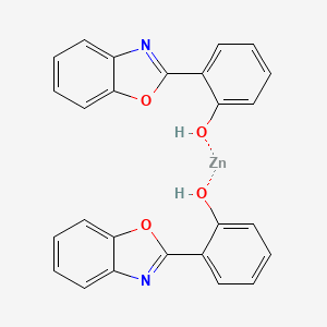 Chemical structure of Bis[2-(2-benzoxazolyl)phenolato]zinc(II)