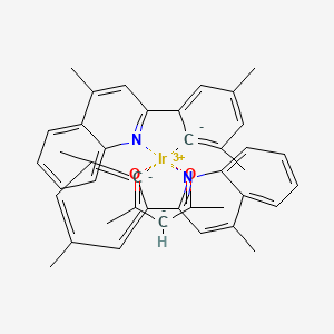Chemical structure of Bis[2,4-dimethyl-6-(4-methyl-2-quinolinyl-κN)phenyl-κC](2,4-pentanedionato-κO2,κO4)iridium