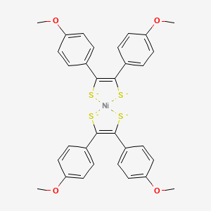 Chemical structure of Bis[4,4'-dimethoxy(dithiobenzil)]nickel(II)
