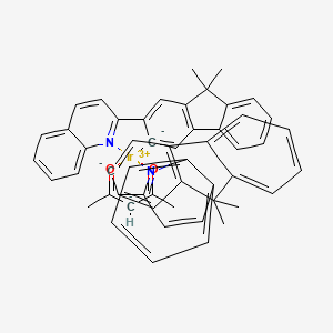 Chemical structure of Bis[9,9-dimethyl-2-(2-quinolinyl-κN)-9H-fluoren-3-yl-κC](2,4-pentanedionato-κO2,κO4)iridium