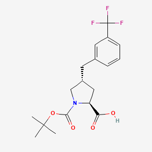 Chemical structure of Boc-(R)-gamma-(3-trifluoromethylbenzyl)-L-proline