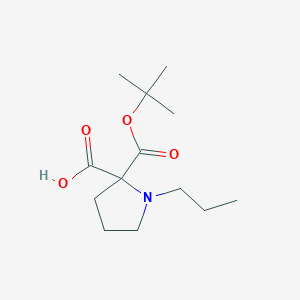 Chemical structure of Boc-a-Propyl-DL-proline