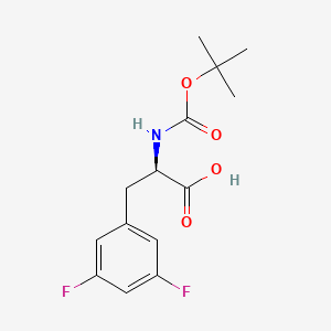Chemical structure of Boc-D-3,5-Difluorophenylalanine