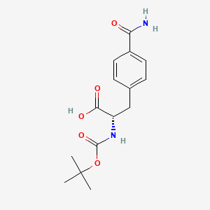 Chemical structure of Boc-L-4-Carbamoylphe
