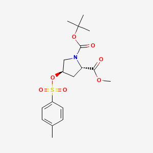 Chemical structure of Boc-trans-4-Tosyloxy-L-proline methyl ester