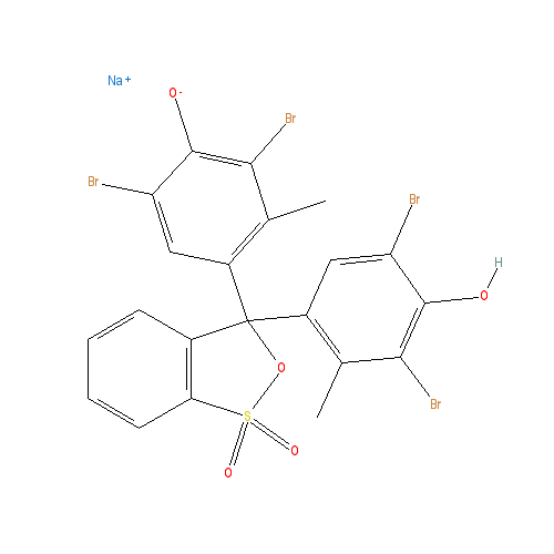 Chemical structure of Bromocresol green (sodium)