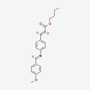 Chemical structure of Butyl (E)-3-(4-(((E)-4-methoxybenzylidene)amino)phenyl)acrylate