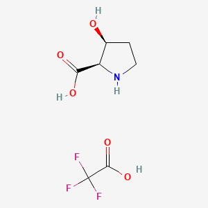 Chemical structure of cis-3-Hydroxypyrrolidine-2-carboxylic acid tfa salt