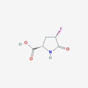 Chemical structure of cis-4-Fluoro-5-oxopyrrolidine-2-carboxylic acid