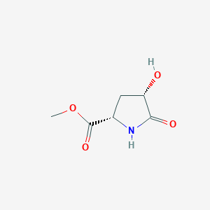 Chemical structure of cis-Methyl 4-hydroxy-5-oxopyrrolidine-2-carboxylate