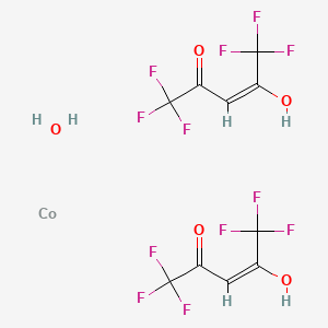 Chemical structure of Cobalt(II) hexafluoro-2,4-pentanedionate hydrate, 97%