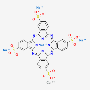 Chemical structure of Copper(II) phthalocyanine-tetrasulfonic acid tetrasodium salt