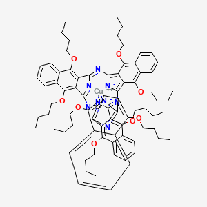 Chemical structure of Copper(II)5,9,14,18,23,27,32,36-Octabutoxy-2,3-naphthalocyanine