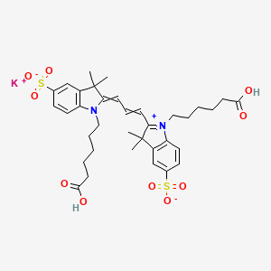 Chemical structure of Cyanine 3 Bihexanoic Acid Dye, Potassium Salt