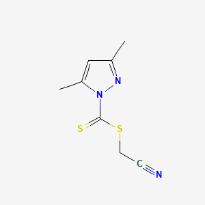 Chemical structure of Cyanomethyl (3,5-Dimethyl-1H-pyrazole)-carbodithioate