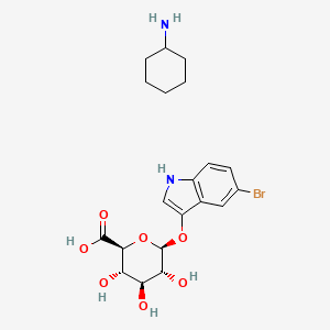 Chemical structure of Cyclohexanamine (2S,3S,4S,5R,6S)-6-((5-bromo-1H-indol-3-yl)oxy)-3,4,5-trihydroxytetrahydro-2H-pyran-2-carboxylate