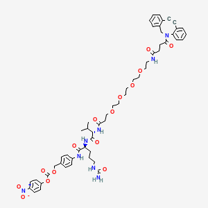 Chemical structure of DBCO-PEG-4-Val-Cit-PAB-PNP