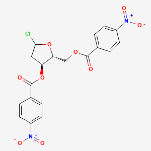 Chemical structure of D-erythro-Pentofuranosyl chloride, 2-deoxy-, bis(4-nitrobenzoate) (9CI)