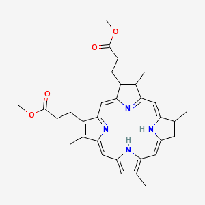 Chemical structure of Deuteroporphyrin dimethyl ester