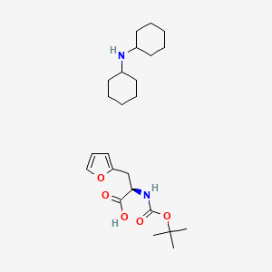 Chemical structure of Dicyclohexylamine (R)-2-((tert-butoxycarbonyl)amino)-3-(furan-2-yl)propanoate