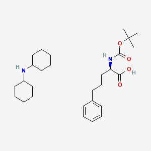 Chemical structure of Dicyclohexylamine (R)-2-((tert-butoxycarbonyl)amino)-5-phenylpentanoate