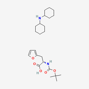 Chemical structure of Dicyclohexylamine (S)-2-((tert-butoxycarbonyl)amino)-3-(furan-2-yl)propanoate