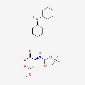 Chemical structure of Dicyclohexylamine (S)-2-((tert-butoxycarbonyl)amino)-4-methoxy-4-oxobutanoate