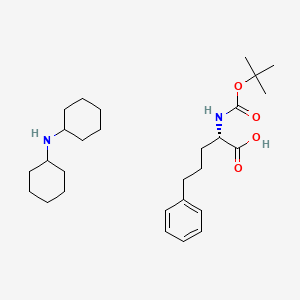 Chemical structure of Dicyclohexylamine (S)-2-((tert-butoxycarbonyl)amino)-5-phenylpentanoate
