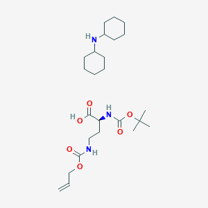 Chemical structure of Dicyclohexylamine (S)-4-(((allyloxy)carbonyl)amino)-2-((tert-butoxycarbonyl)amino)butanoate