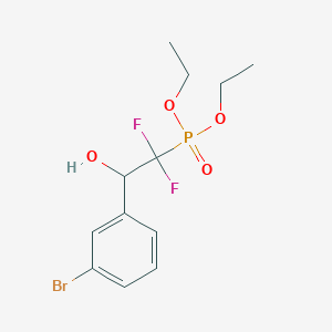 Chemical structure of Diethyl (2-(3-bromophenyl)-1,1-difluoro-2-hydroxyethyl)phosphonate