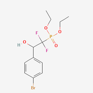 Chemical structure of Diethyl (2-(4-bromophenyl)-1,1-difluoro-2-hydroxyethyl)phosphonate