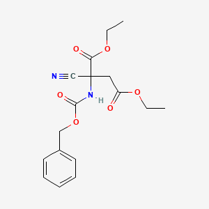 Chemical structure of Diethyl 2-(((benzyloxy)carbonyl)amino)-2-cyanosuccinate