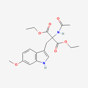 Chemical structure of Diethyl 2-acetamido-2-((6-methoxy-1H-indol-3-yl)methyl)malonate