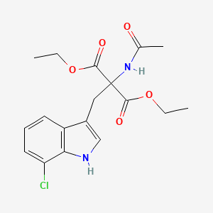 Chemical structure of Diethyl 2-acetamido-2-((7-chloro-1H-indol-3-yl)methyl)malonate