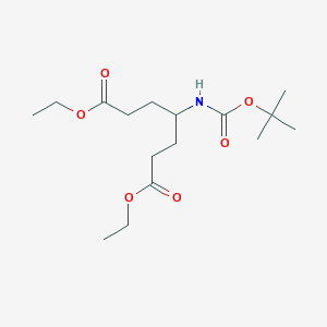 Chemical structure of t-Butyl 1,5-di(ethoxycarbonyl)pentan-3-ylcarbamate