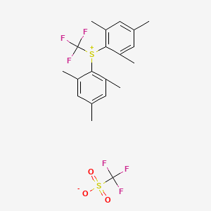 Chemical structure of Dimesityl(trifluoromethyl)sulfonium trifluoromethanesulfonate