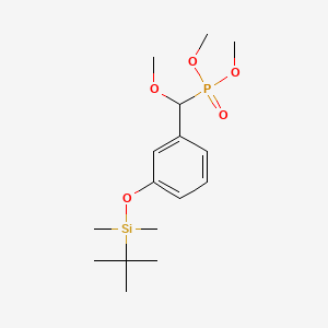 Chemical structure of Dimethyl ((3-((tert-butyldimethylsilyl)oxy)phenyl)(methoxy)methyl)phosphonate