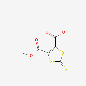 Chemical structure of Dimethyl 2-thioxo-1,3-dithiole-4,5-dicarboxylate