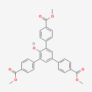 Chemical structure of Dimethyl2'-hydroxy-5'-(4-(methoxycarbonyl)phenyl)-[1,1':3',1''-terphenyl]-4,4''-dicarboxylate