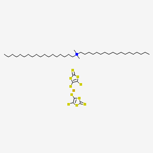 Chemical structure of Dioctadecyldimethylammonium bis(1,3-dithiole-2-thione-4,5-dithiolato)aurate(III)
