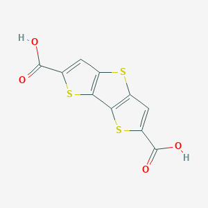 Chemical structure of Dithieno[3,2-b:2',3'-d]thiophene-2,6-dicarboxylic acid